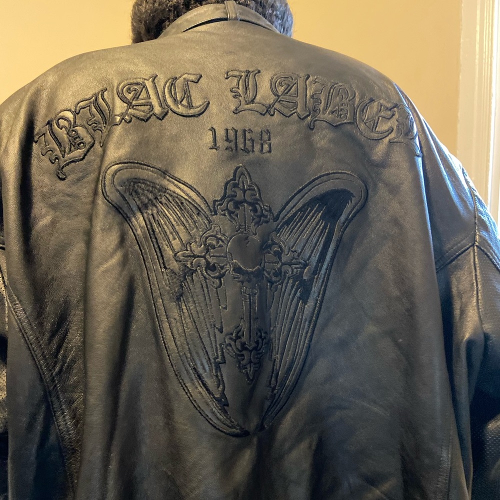 Black label leather jacket